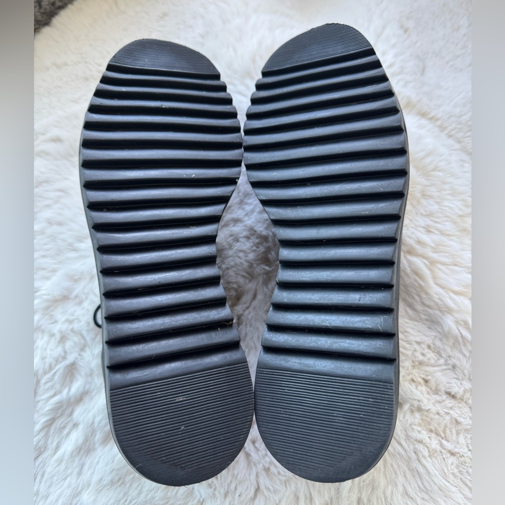 Black Leather Platform Oxfords - Picture 6 of 7